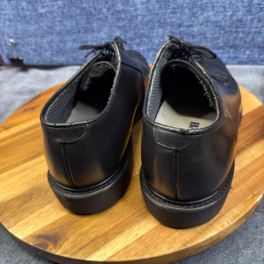 Bates Oxford Shoes Mens 10 D Black Leather Regular Fit Lace Up Uniform Vibram